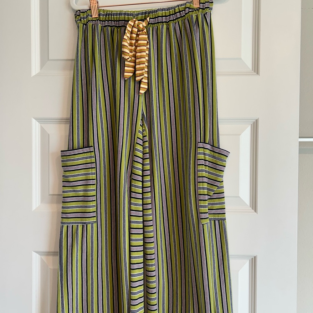 Free People Multicolor Striped Wide Leg Pants